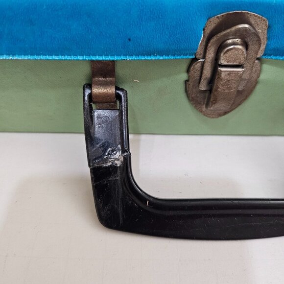 Vintage 1968 Mattel The World Of Barbie Vinyl Doll Case #1002 Blue & Green 6/10 - Picture 7 of 9